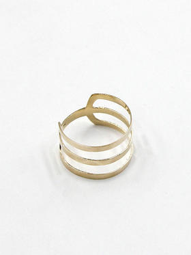 AWU｜NR-006 - Triple Bars Ring [ 青 三片 戒指 14k金 ]