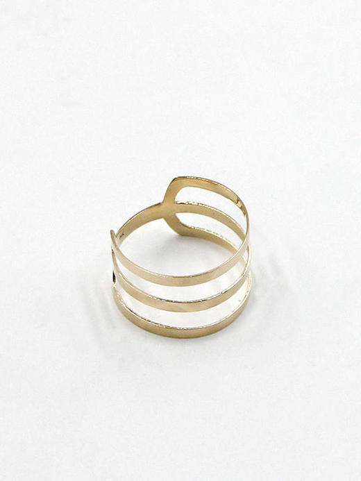 AWU｜NR-006 - Triple Bars Ring [ 青 三片 戒指 14k金 ] 商品图0