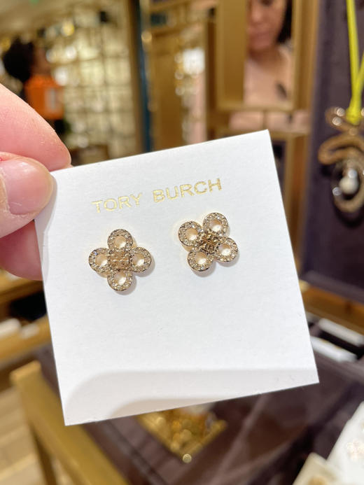 设计完全不输小香！轻奢界头部！Tory burch TB新款满钻耳钉 有可爱的四叶草🍀和镂空logo款 商品图1