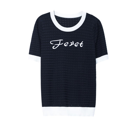 短款小个子短袖t恤女，夏装新款薄款镂空针织上衣女洋气小衫CC-28-6156 商品图4