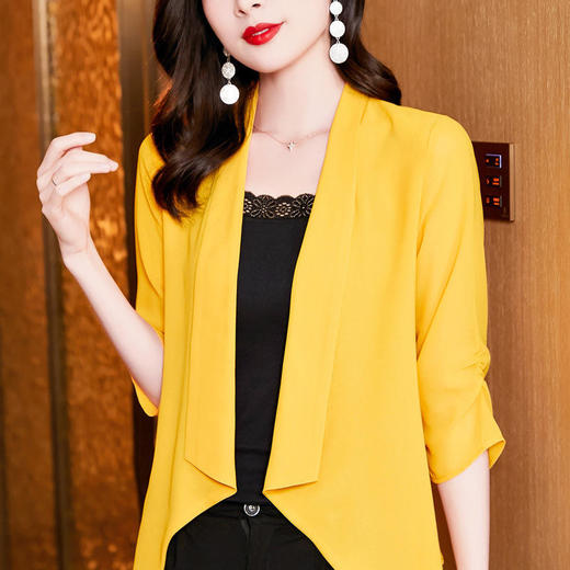时尚气质，百搭雪纺薄款中袖西装外套空调衫KQL-E37M2597 商品图1