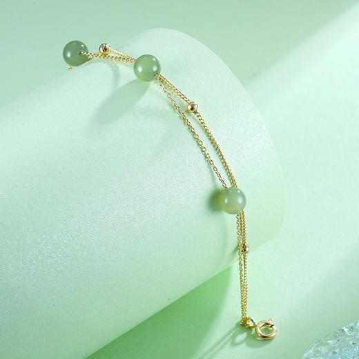 子佩集S925银【翠萝】手链【AS00396】和田碧玉镀金2303 商品图4