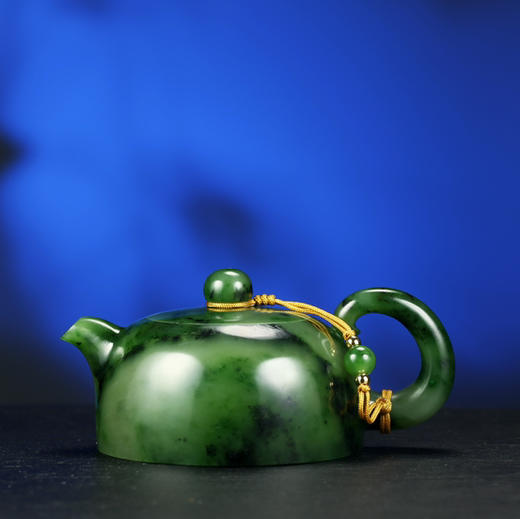 和田玉（碧玉）玉壶--高把贵妃壶(宋鸣放6665) 125.55G 商品图1