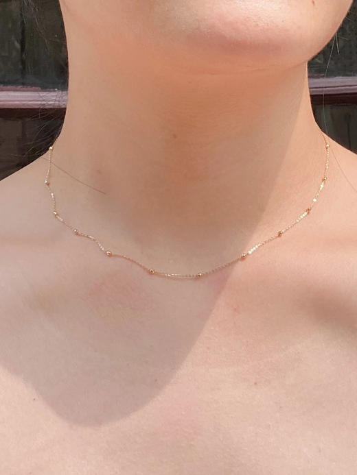 AWU｜NN-004 Beaded necklace 小金珠项链 [项链 14K金] 商品图1