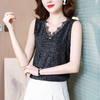 闪光亮丝蕾丝百搭拼接修身显瘦无袖背心内搭小衫KQL-345R9903 商品缩略图1
