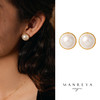 Manreya玛芮雅女王时代马贝极简珍珠耳环 商品缩略图0