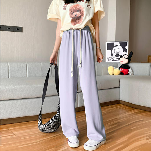 【pick“长”腿女！马卡龙西装裤】高腰垂顺，显瘦百搭，不挑身材，视觉增高！女春夏百搭显瘦阔腿裤薄款粉色直筒裤子★美物社 商品图3