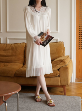 新品按头安利❗️超级重工的法式家居长裙～【日本GUNEFUU古那福法式家居睡裙】