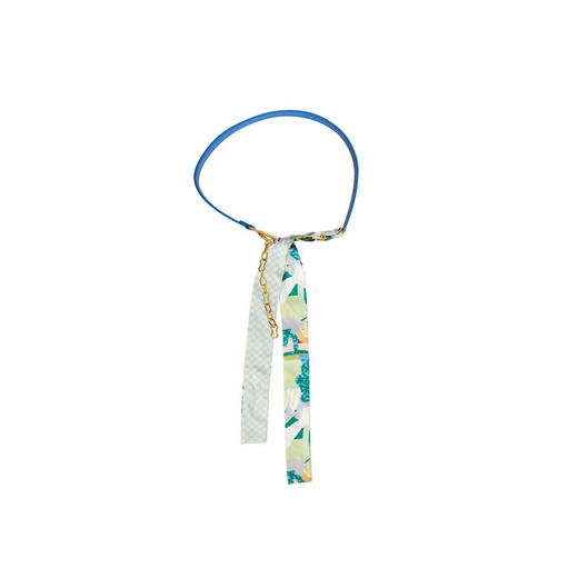 谜底时尚皮带女士2023夏季新款搭配腰带合成革拼接丝带232MQ0916 商品图0