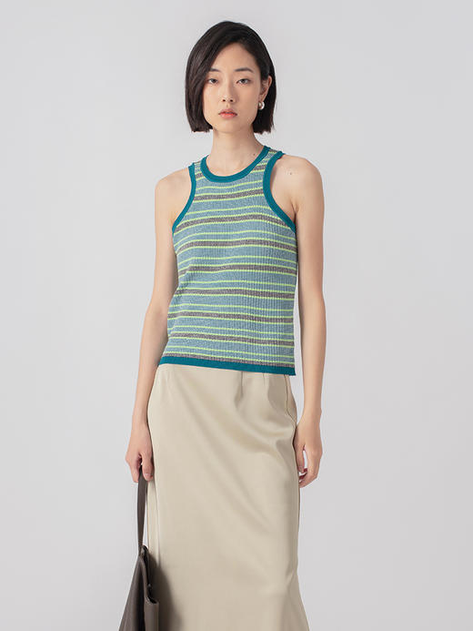 322工房重塑经典人造丝螺纹工字背心2023春夏款修身内搭B030+B047 商品图2