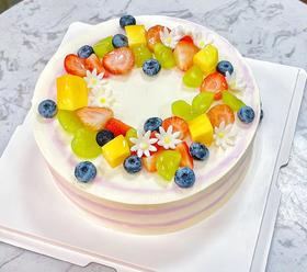 春夏日小清新系列蓝莓草莓青提水果蛋糕（动物奶油）