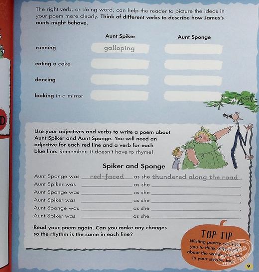 【中商原版】Roald Dahl Creative Writing with James and the Giant Peach 罗尔达写作能力 詹姆斯与大仙桃 诗歌创作 7-11岁 商品图5