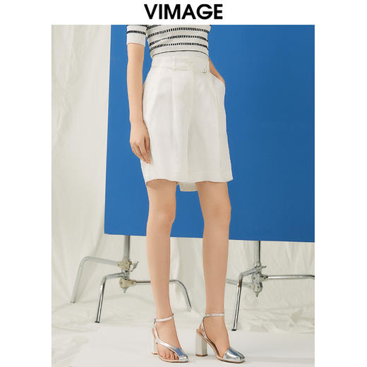 VIMAGE纬漫纪夏季新款时尚修身百搭高腰短裤女V1905516 商品图2