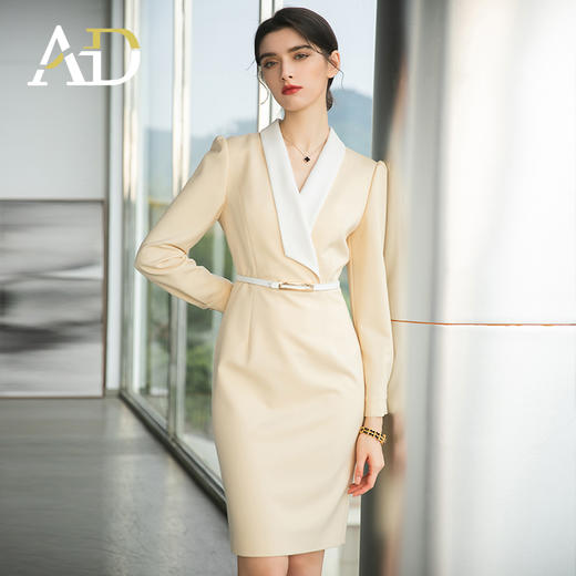 AD高端职业连衣裙女主持人正装西服裙正式场合套装气质通勤工作服 商品图0