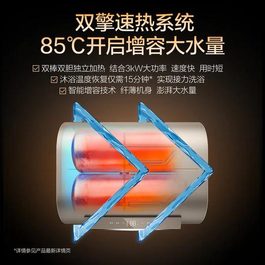 【EWH-60HGMWi】A.O.史密斯AI-LiNK款薄型速热金圭内胆电热水器 商品图5