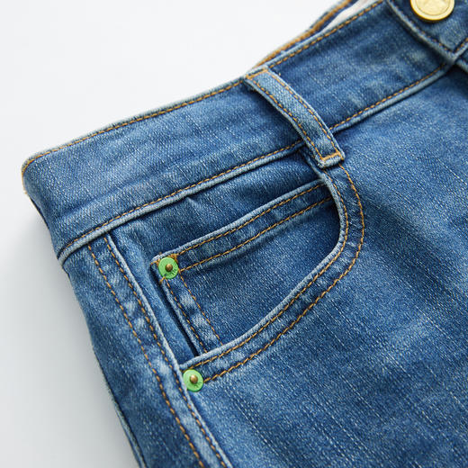 谜底牛仔裤女2023夏季新款简约时尚弹力水洗萝卜九分裤232MK0511 商品图3