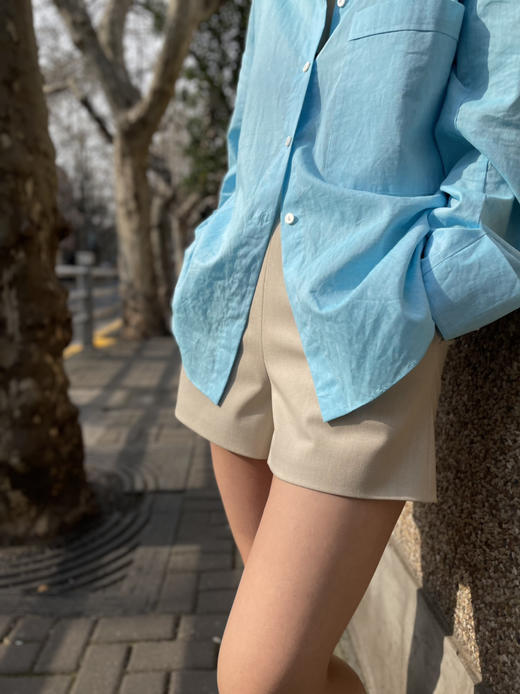 Semplicita | F20 极简西装短裤 [浅米 / 黑藏青] 商品图10