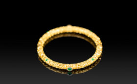 吉祥天地 18K金翡翠手镯