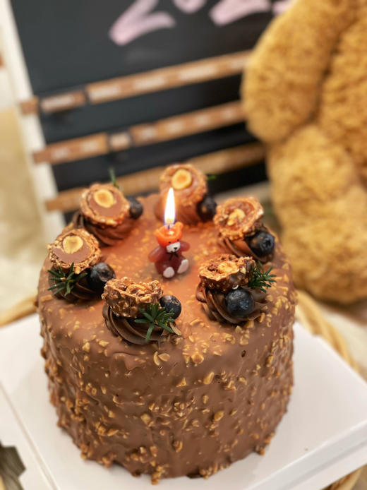 恬小姐十岁同款，榛巧淋面巧克力蛋糕，随机赠送卡通小蜡烛 商品图1