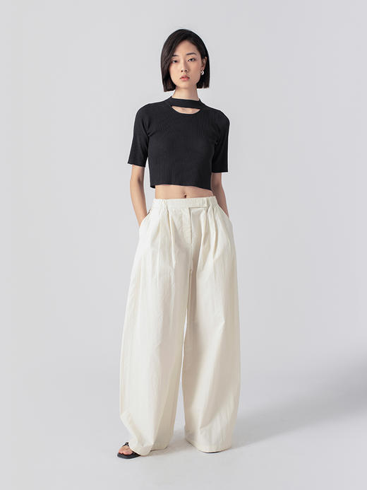 322工房解构美学人造丝开口笑针织T恤2023春夏百搭短袖针织衫B035 商品图1