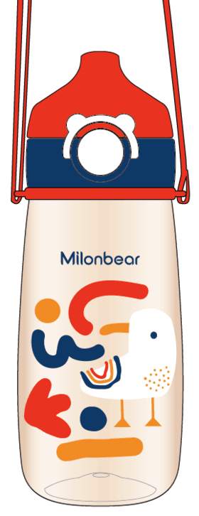 米仑熊 手提吸管杯 和平鸽（红色）480ml