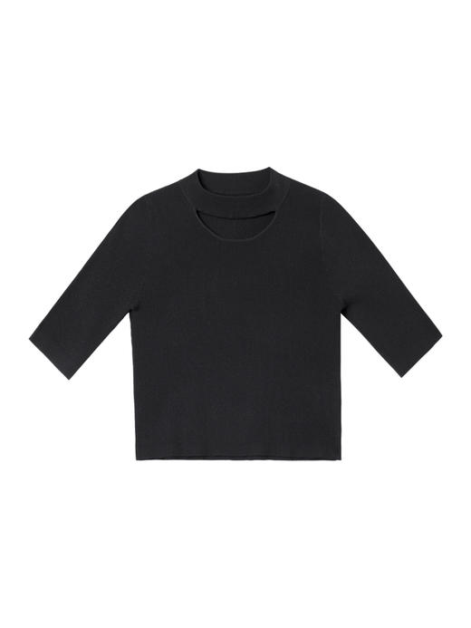 322工房解构美学人造丝开口笑针织T恤2023春夏百搭短袖针织衫B035 商品图4