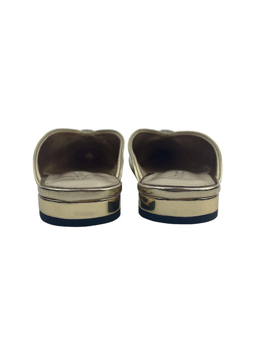 SAFICOO 时尚休闲 尖头平底 水钻一脚蹬真皮半拖 商品图6