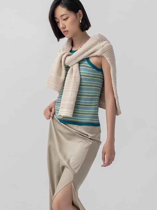 322工房重塑经典人造丝螺纹工字背心2023春夏款修身内搭B030+B047 商品图1