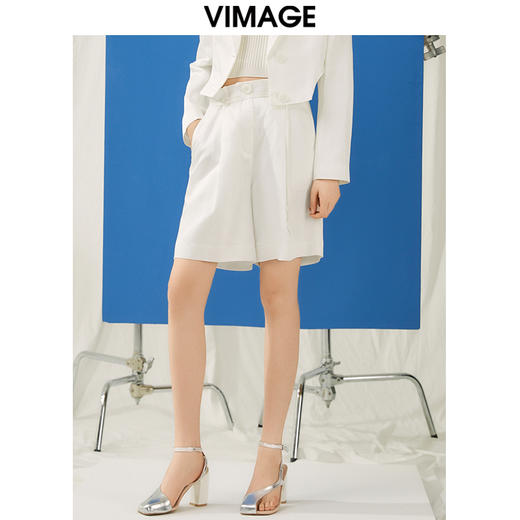 VIMAGE纬漫纪夏季新款时尚修身百搭高腰短裤女V1905516 商品图3