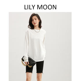 LILY MOON全棉磨毛圆领长袖T恤