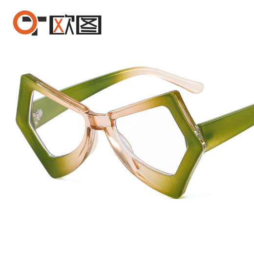 【好物推荐】新款个性蝴蝶猫眼彩虹色系平光镜 配镜眼镜框防蓝光眼镜 商品图1