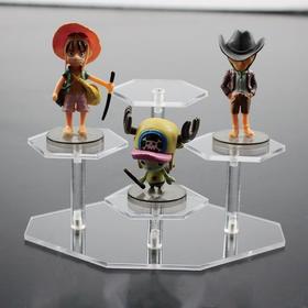 亚克力样品展示架手办动漫模型直播产品旋转展示台圆形多层化妆品