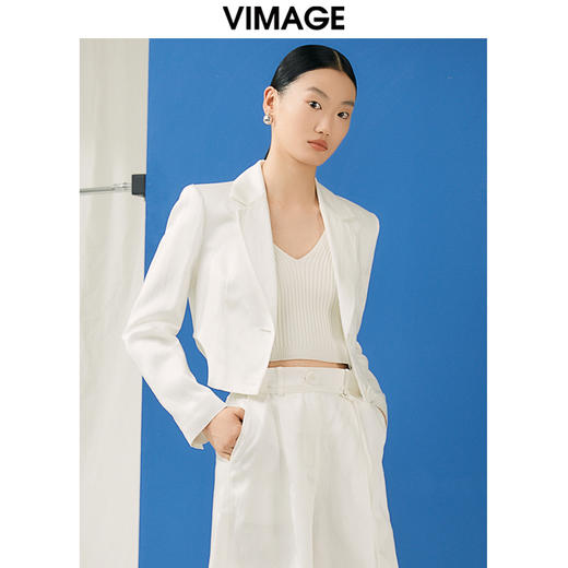VIMAGE纬漫纪春季新款时尚百搭短款外套女V1903520 商品图2