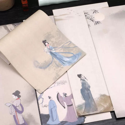 【庆学堂】仕女图 唐宋人物 信笺 一笔笺 半生熟纸性 书法练习纸 作品纸 商品图1