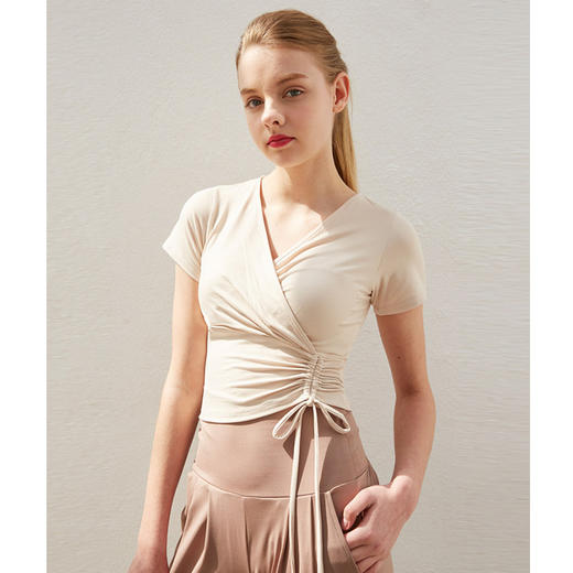 跃牌【洛水之神系列】短袖抽绳交叉瑜伽服 HN122（无胸垫） 商品图1