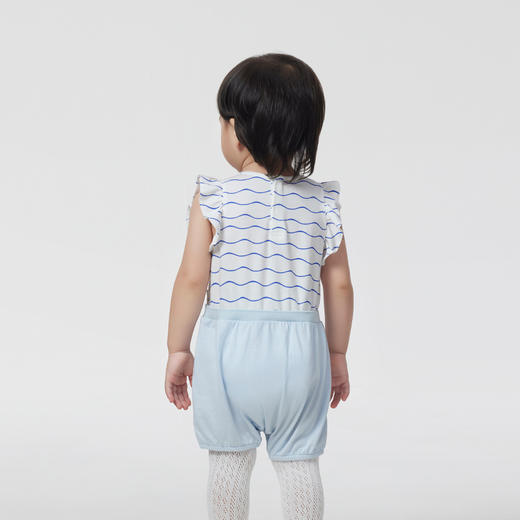 【商场同款】英氏婴儿衣服女夏季哈衣无袖背心假两件连体爬服 商品图2