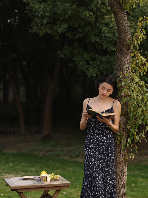 【周四精选福利】HeyDress法式碎花吊带连衣裙女夏季复古抽绳设计浪漫优雅气质裙子 商品图3