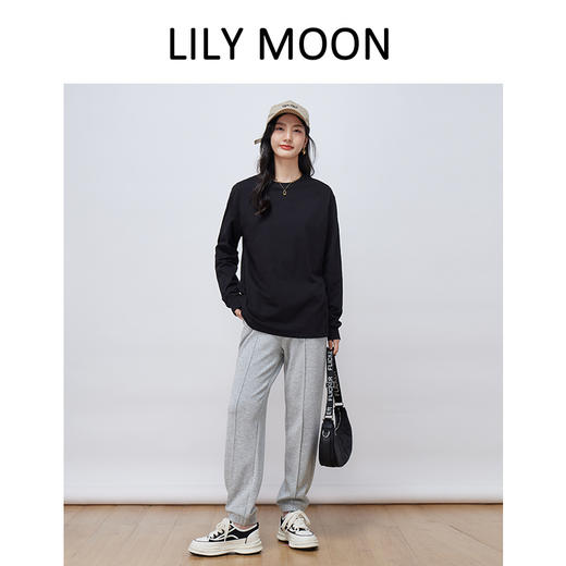 LILY MOON全棉磨毛圆领长袖T恤 商品图5