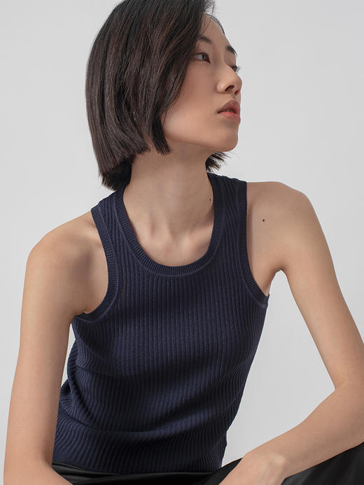 322工房重塑经典人造丝螺纹工字背心2023春夏款修身内搭B030+B047 商品图0