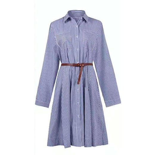 裁缝学苑 AW69中长款长袖衬衫连衣裙1:1实物服装纸样裁图纸牛皮纸样 商品图3