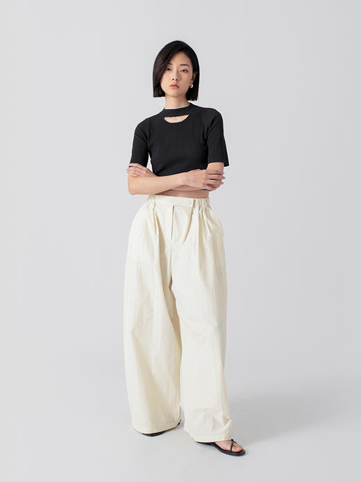 322工房解构美学人造丝开口笑针织T恤2023春夏百搭短袖针织衫B035 商品图3