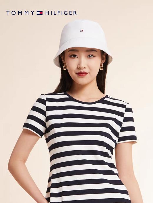 TOMMY HILFIGER   23新款春夏女装时尚通勤蓝白条纹拉链短袖连衣裙 商品图2
