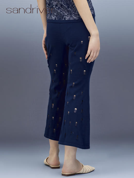 挑孔纯棉喇叭裤 SJS95K037K 商品图1