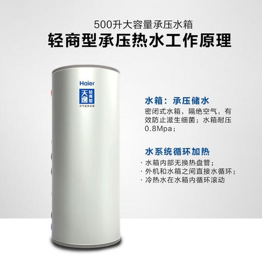海尔空气能热泵大容量智能除霜家用商用型别墅酒店热水器大容量KFXRS-7 500E 500L 商品图1