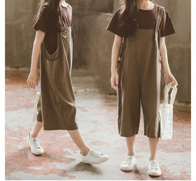 裁缝学苑T09韩版T恤背带裤套装1:1实物服装纸样剪裁图纸牛皮纸