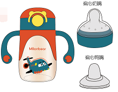 米仑熊 学饮礼盒套装 云霄机长（红色）240ml