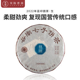 2022年蓝印圆茶生茶357g饼茶