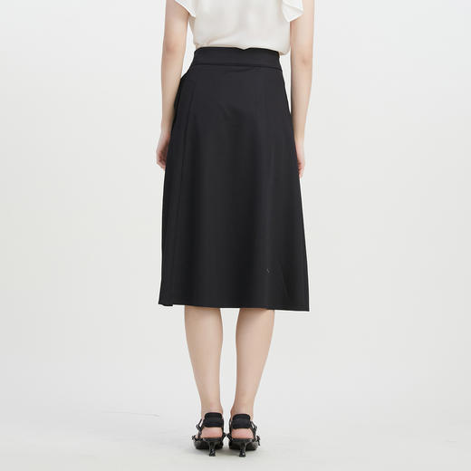 谜底A字型中长裙2023夏季新款气质通勤蝴蝶结纯色半身裙232MB0680 商品图2
