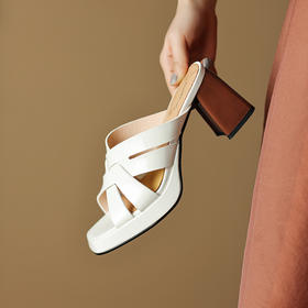 优雅气质，纯色牛漆皮凉拖DP-9552