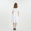 谜底方领连衣裙2023夏款小清新白色裙子收腰中长裙短袖232ML0699 商品缩略图2
